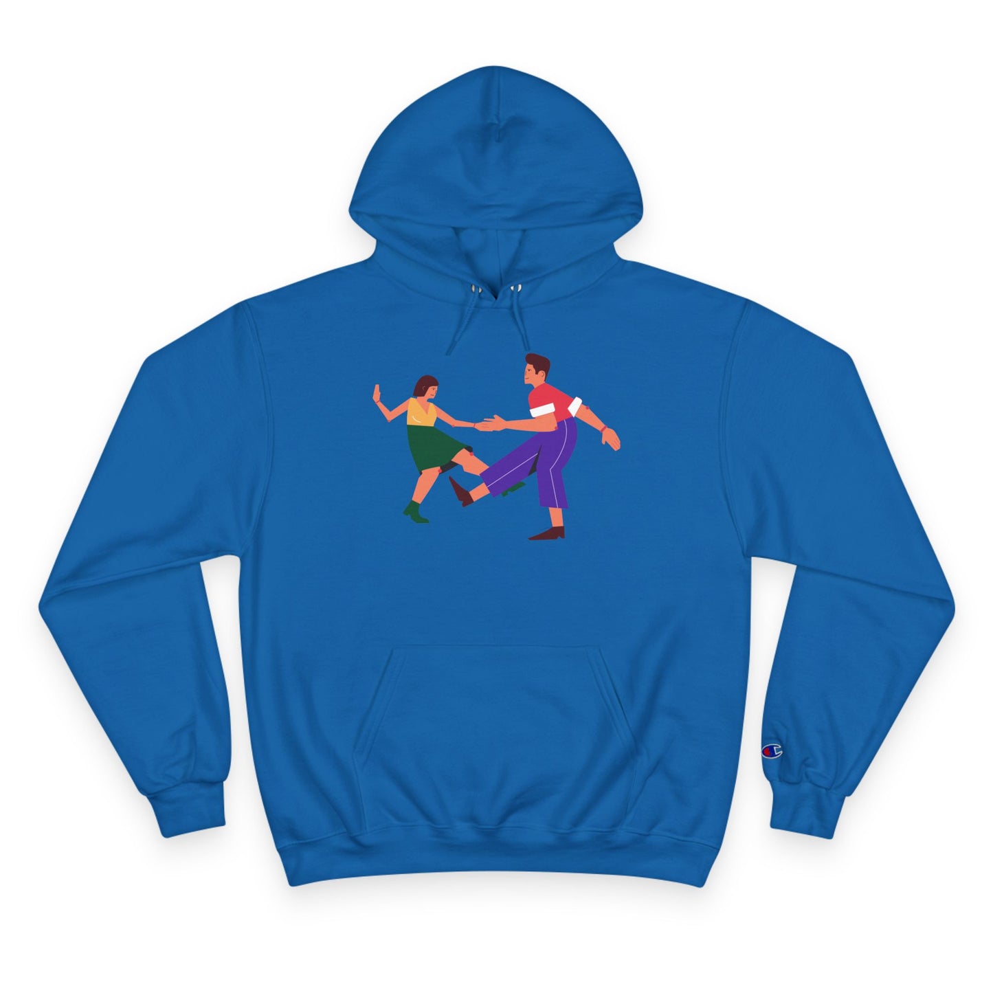 Dancing Couple Champion Hoodie — Retro Social Dance Graphic Pullover