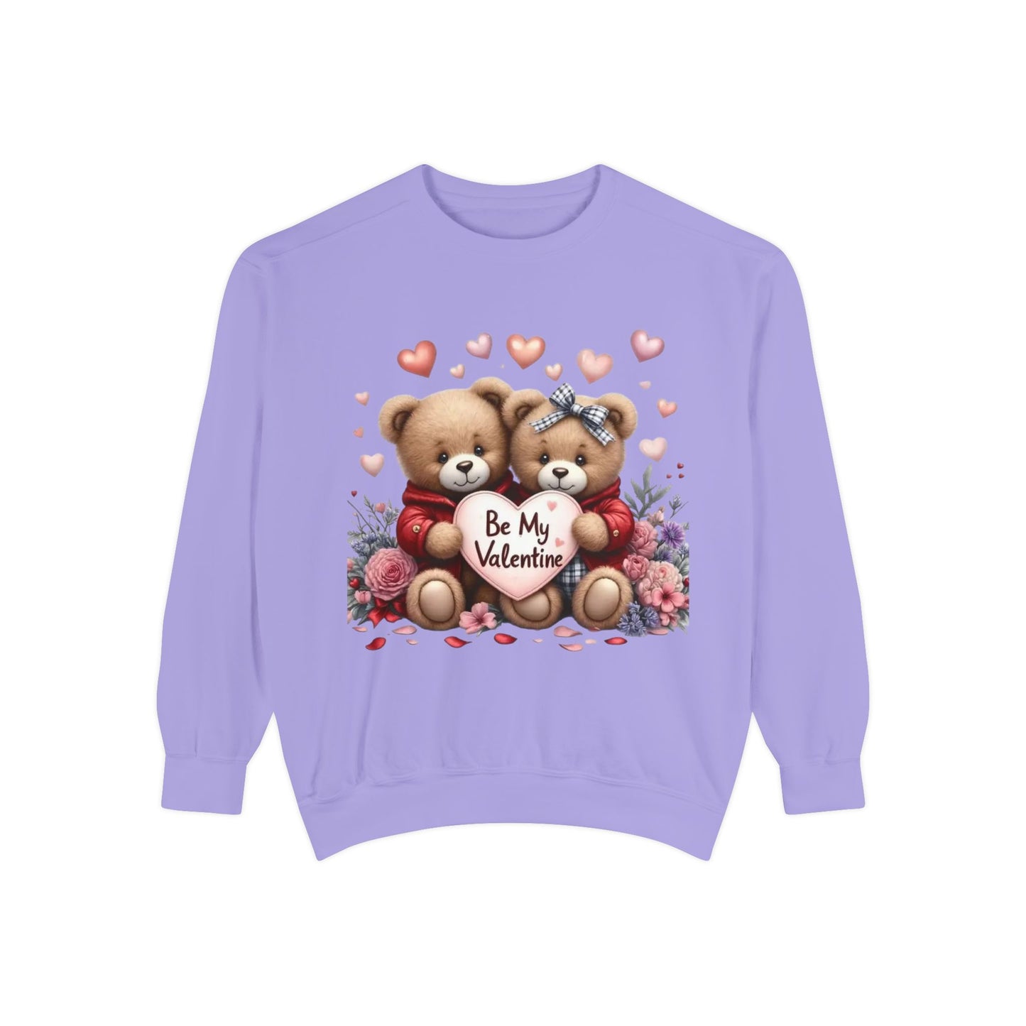 Valentine Teddy Sweatshirt — "Be My Valentine" Cute Couple Bears Design