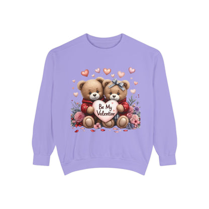 Valentine Teddy Sweatshirt — "Be My Valentine" Cute Couple Bears Design