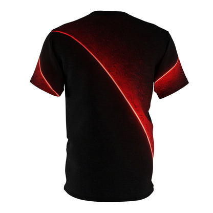 Fortis Panther Tee — Bold Red & Black All-Over Print Shirt