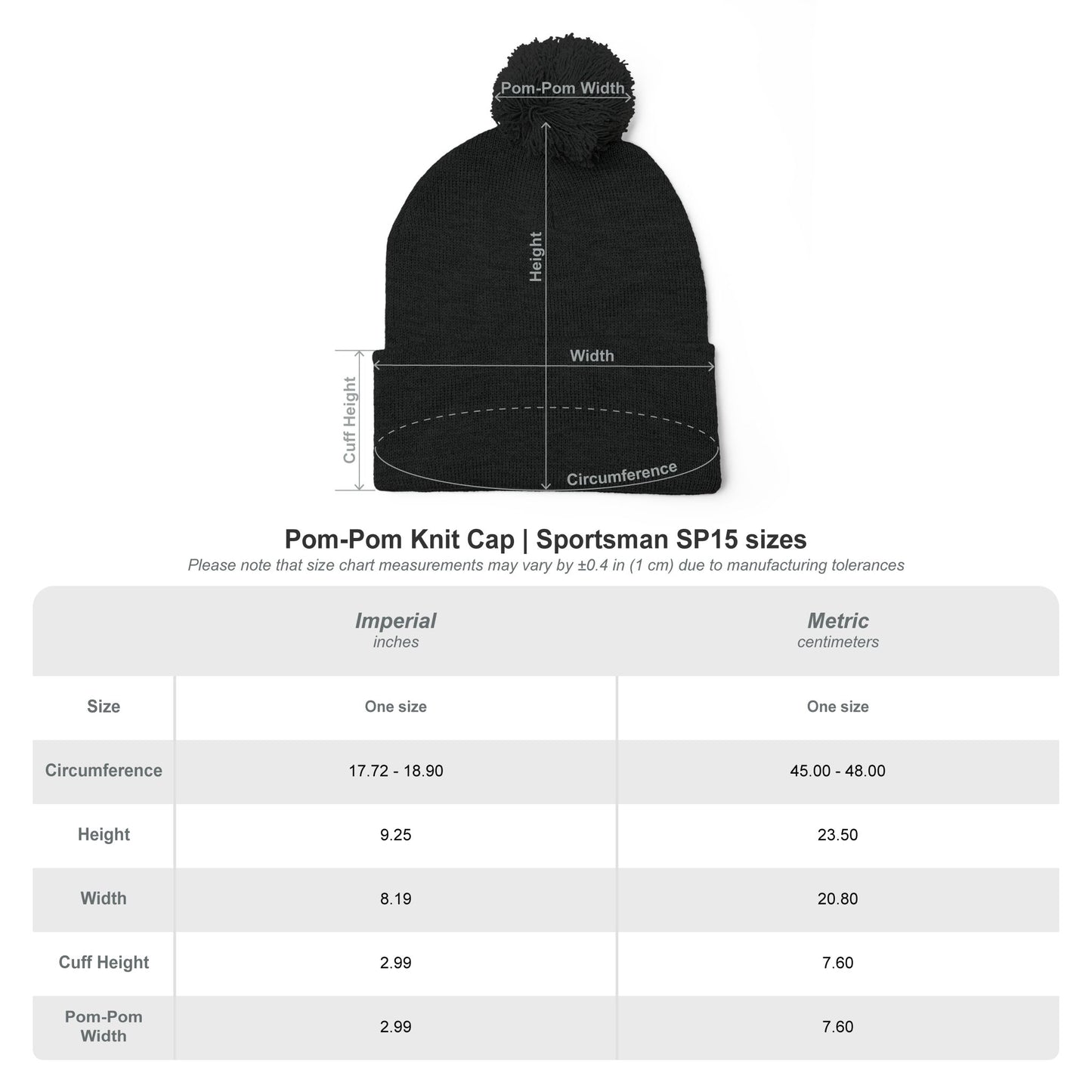 Embroidered Pom-Pom Beanie — FORTIS Panther Knit Cap