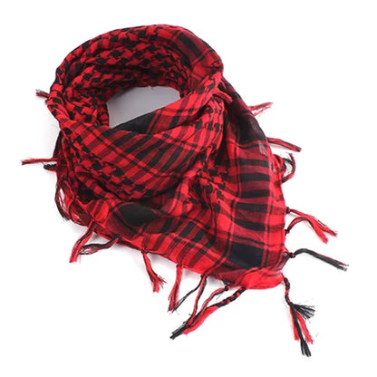 Unisex Lightweight Plaid Tassel Arab Desert Shemagh Keffiyeh Scarf Wrap Pashmina