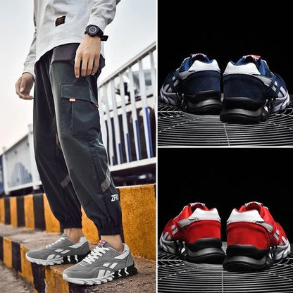 Men'S and Women'S Fashion Blade Breathable Knitted Casual Shoes Sports Running Shoes anti Slip Tennis Shoes 2024 New Edition