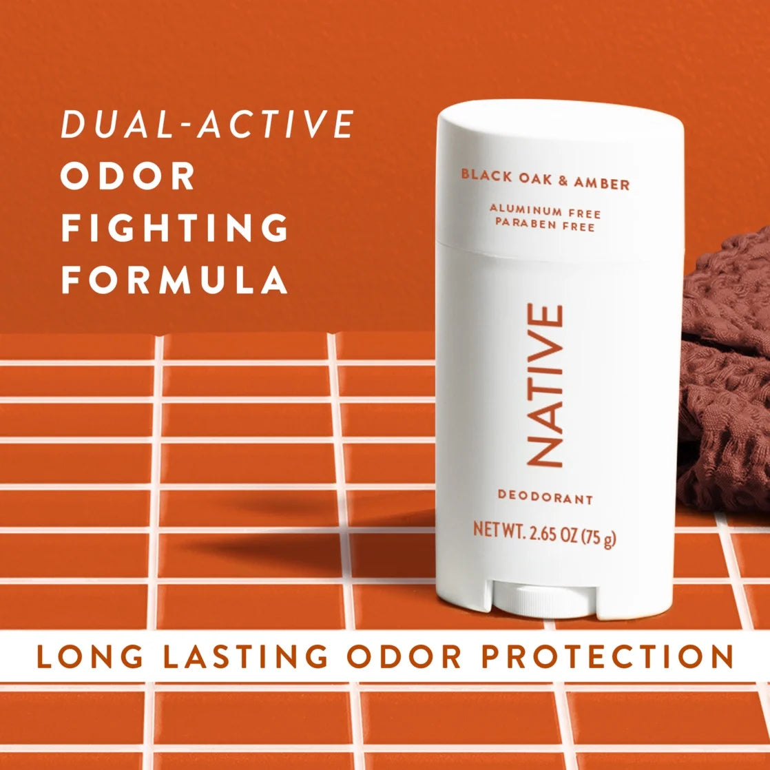 Deodorant, Aluminum Free, Black Oak & Amber, for Women and Men, 2.65 Oz