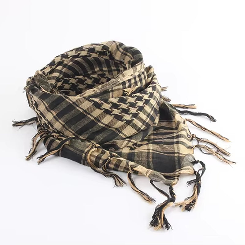Unisex Lightweight Plaid Tassel Arab Desert Shemagh Keffiyeh Scarf Wrap Pashmina