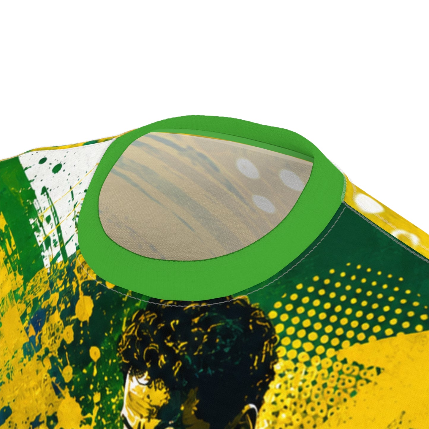Brazil Soccer Player Graphic Tee - Green & Yellow Football Jersey Design