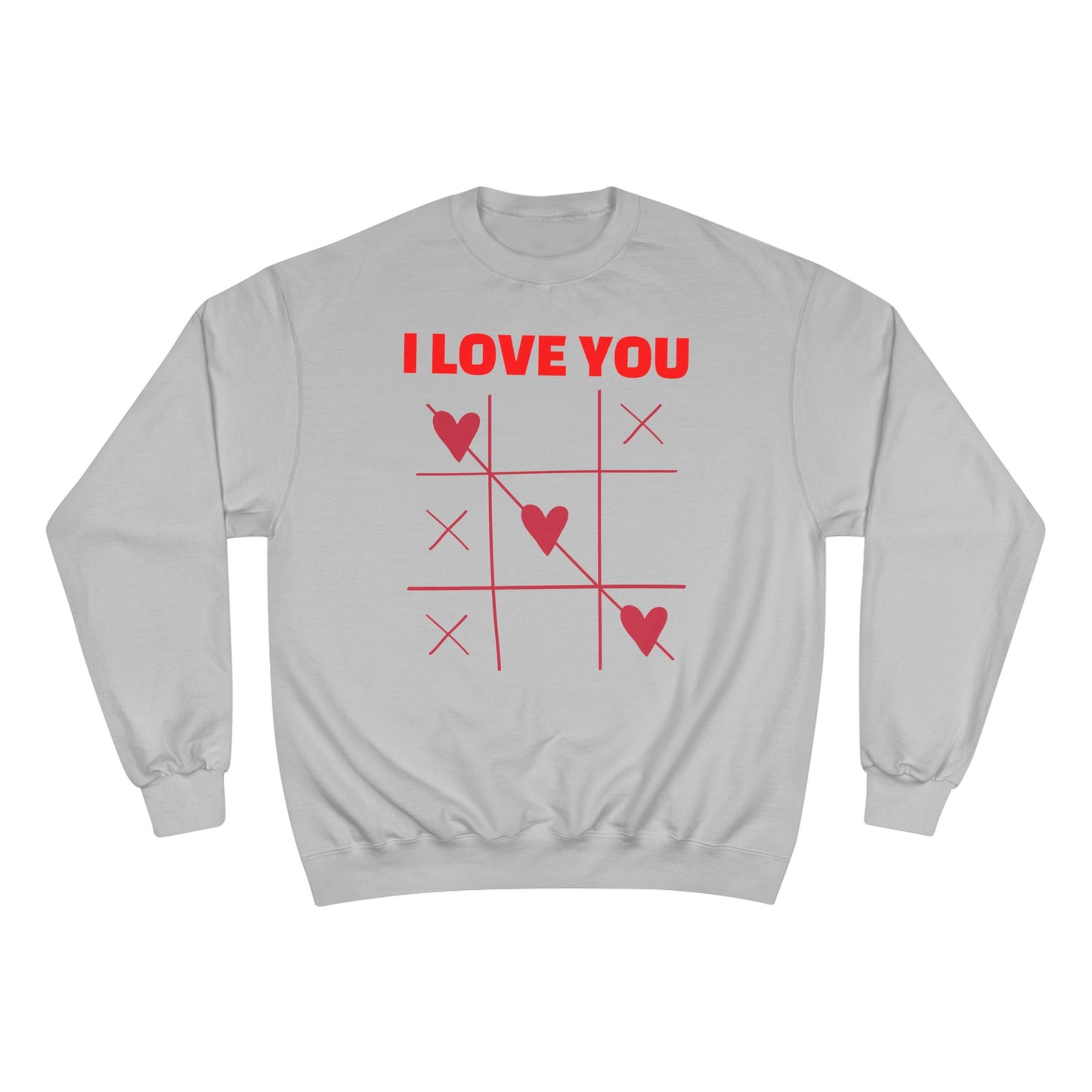 I Love You Tic-Tac-Toe Sweatshirt — Valentine's Heart Game Crewneck
