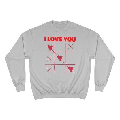 I Love You Tic-Tac-Toe Sweatshirt — Valentine's Heart Game Crewneck