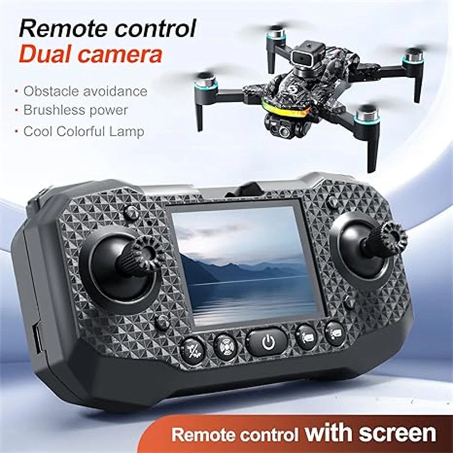GPS Drones with Camera for Adults and Beginner 4K, FPV Drone New S160 Remote Control Folding Light Brushless Aircraft Intelligent Obstacle Avoidance HD Screen Aerial Drone