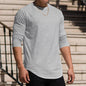 Men's Long-sleeved Casual Round Neck Solid Color Top Bottoming T-shirt