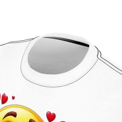 Valentine Emoji Tee — Smiling Emoji with Roses & Wine Gift T-Shirt