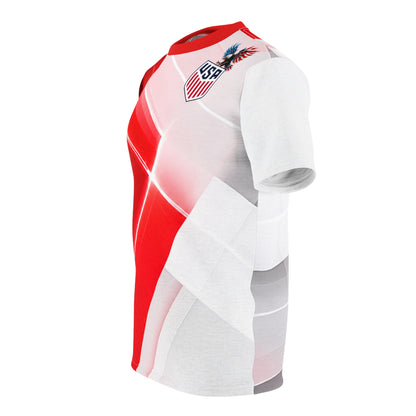 USA Eagle Shield Graphic Tee — Red White All-Over Print
