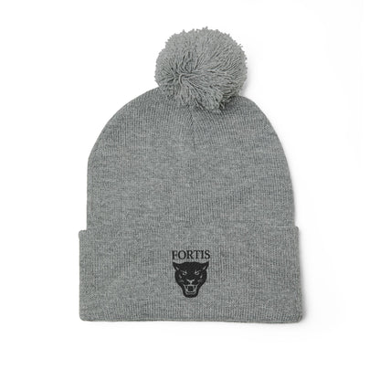 Embroidered Pom-Pom Beanie — FORTIS Panther Knit Cap