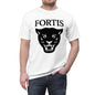 Fierce Panther Graphic Tee - Unisex AOP Shirt with 'FORTIS'