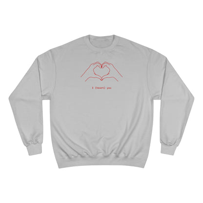 Heart Hands Sweatshirt – "I SWEARIY LOVE" Minimal Valentine Crewneck