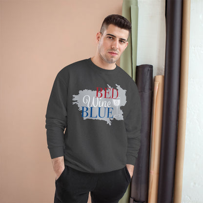 Red White & Wine Sweatshirt — Bed Wine Blue Graphic Crewneck