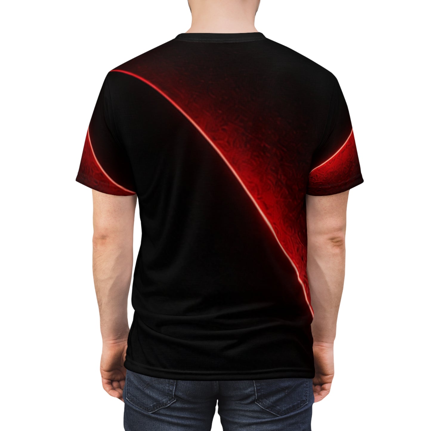 Fortis Panther Tee — Bold Red & Black All-Over Print Shirt