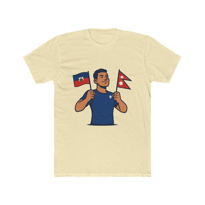 Unisex Cotton Crew Tee with Diverse Flags Design, Perfect for Pride, Cultural Events, Casual Outfits, Gifts, Travel Enthusiasts