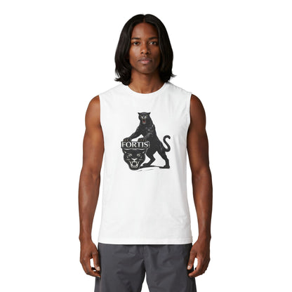 Fortis Panther Muscle Tank — Vintage Black Panther Graphic Tank Top