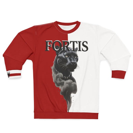 Fortis Panther Crewneck Sweatshirt — Bold Two-Tone Graphic