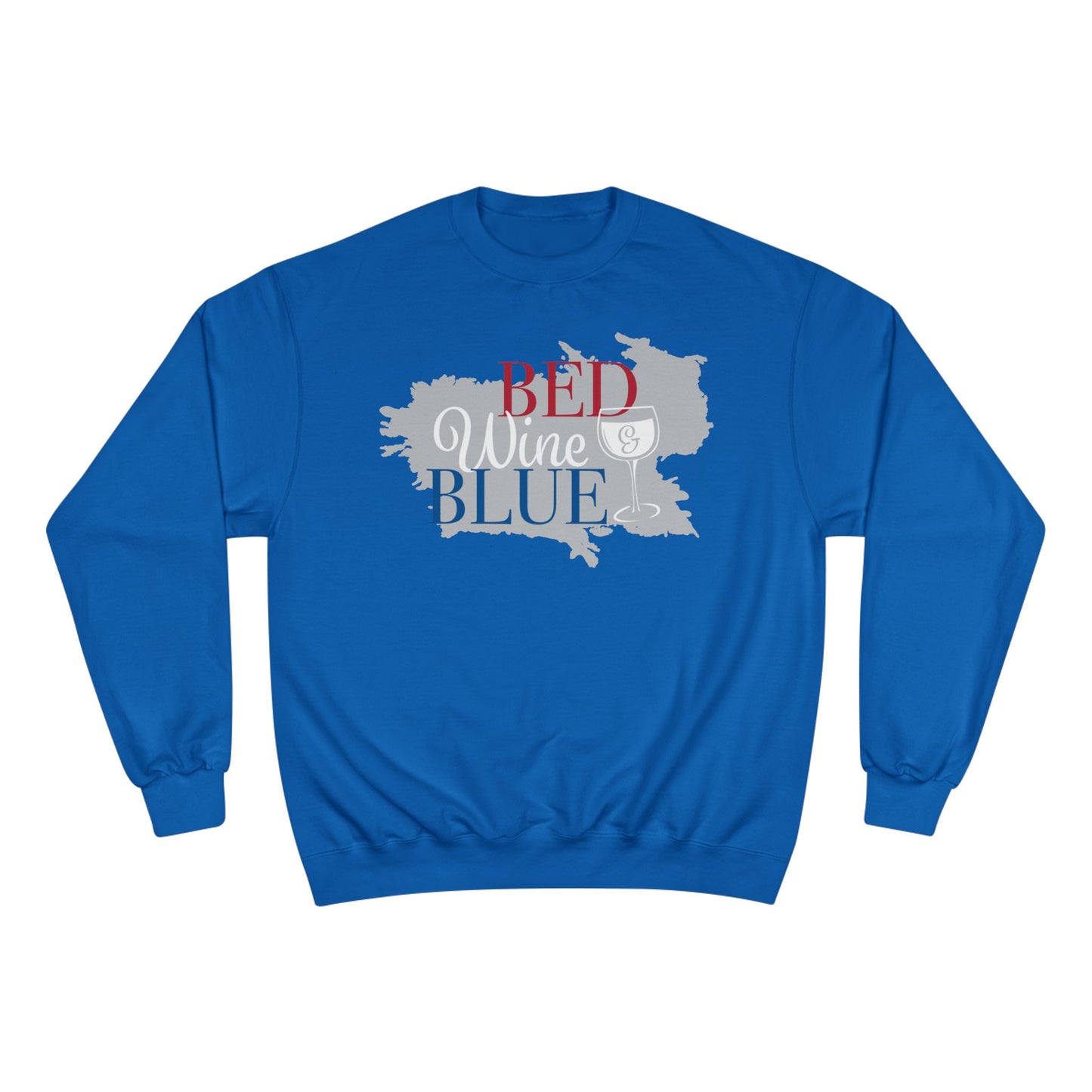 Red White & Wine Sweatshirt — Bed Wine Blue Graphic Crewneck