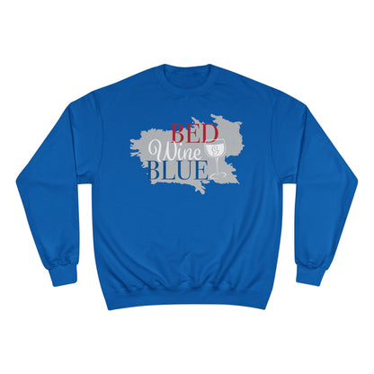 Red White & Wine Sweatshirt — Bed Wine Blue Graphic Crewneck