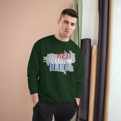 Red White & Wine Sweatshirt — Bed Wine Blue Graphic Crewneck