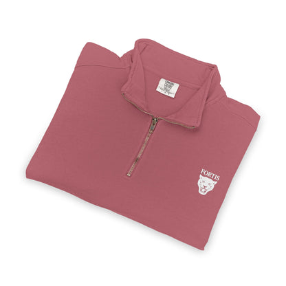 Quarter-Zip Sweatshirt with Small Chest Crest — Casual Pullover for Everyday Wear