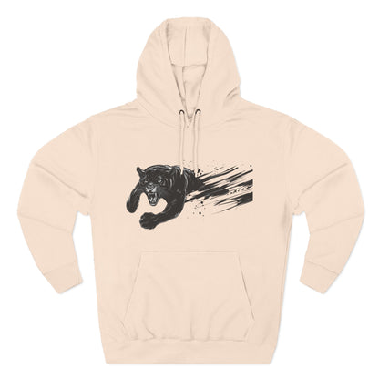 Panther Motion Hoodie — Leaping Black Panther Graphic Pullover