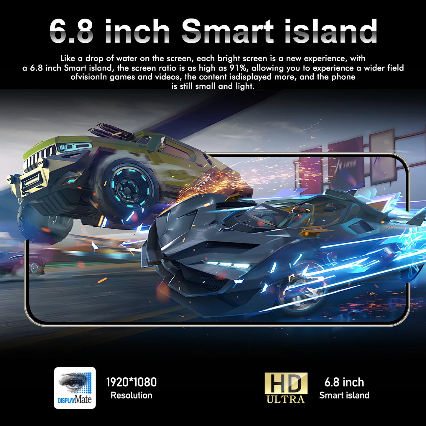 Smartphone Android Note 15 Pro 5G Phone,6000Mah,12Gb RAM 256G 512G 1TB Rom,6.8Inch,1920X1080Hd,24+48Mp,Mtk10 Core Global Vision