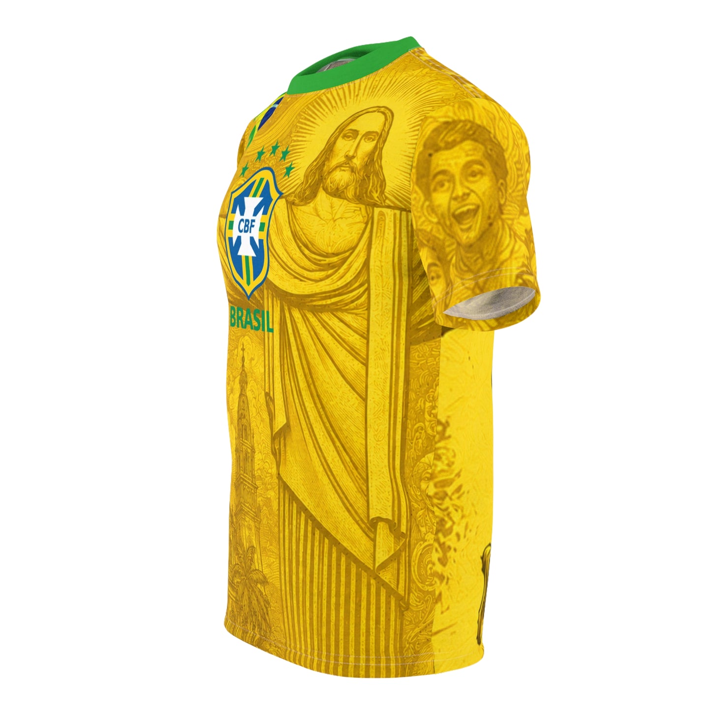 Brazil CBF Soccer T‑Shirt with Christ the Redeemer Graphic