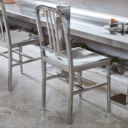 Stainless Steel Chair Industrial Dining Chairs Metal Frame Nordic Modern Minimalist Chair with Back Outdoor Restaurant Furniture