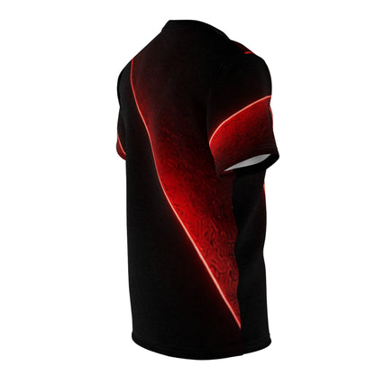 Fortis Panther Tee — Bold Red & Black All-Over Print Shirt