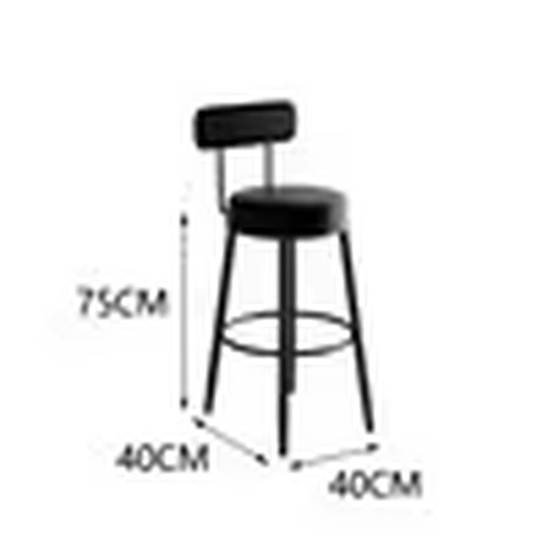 Modern Metal Bar Stools Luxury Black Leather Dining Room Chairs High-Quality Barstools Home Decoration Furniture for Living Room