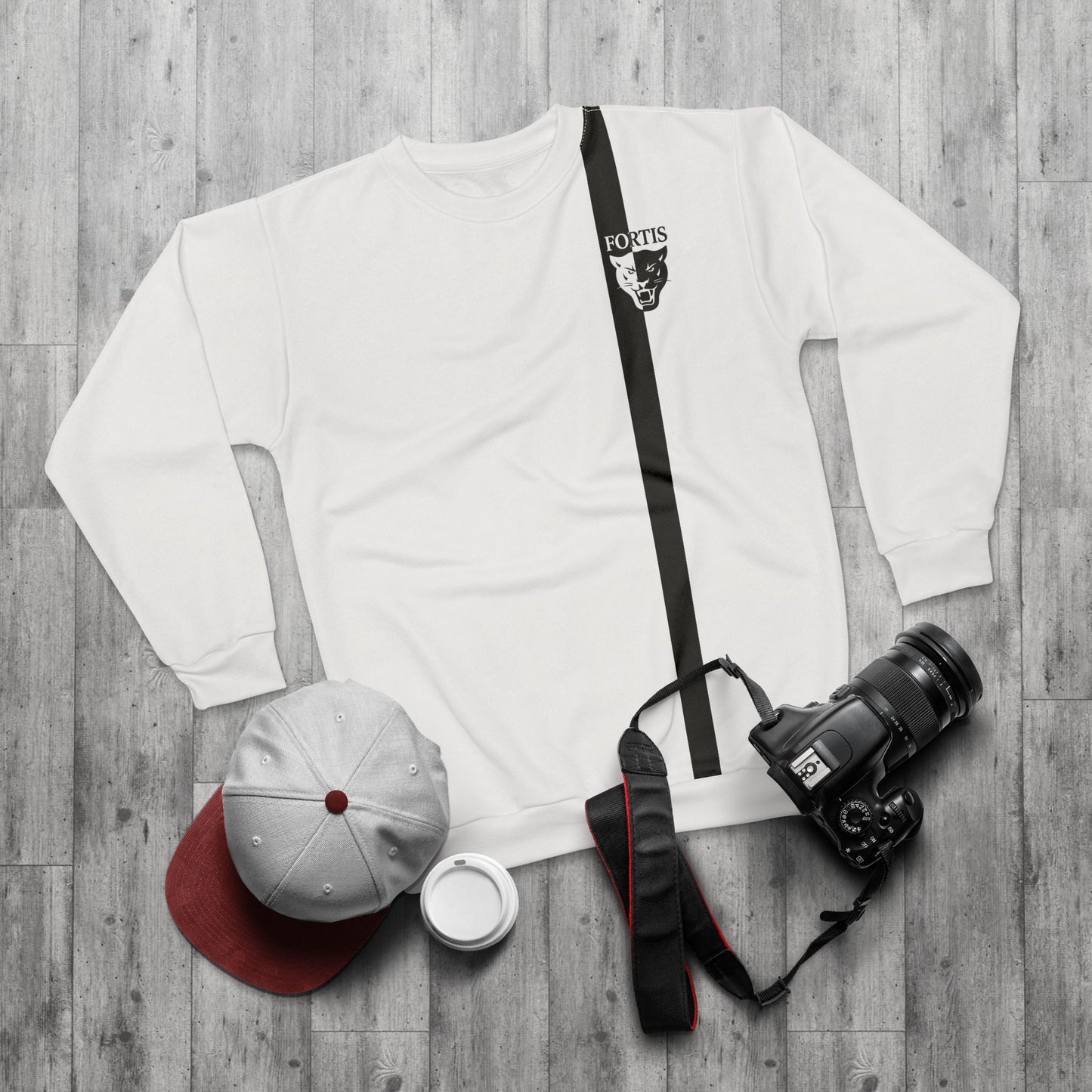Fortis Black Stripe Sweatshirt — Minimalist Athletic Crewneck