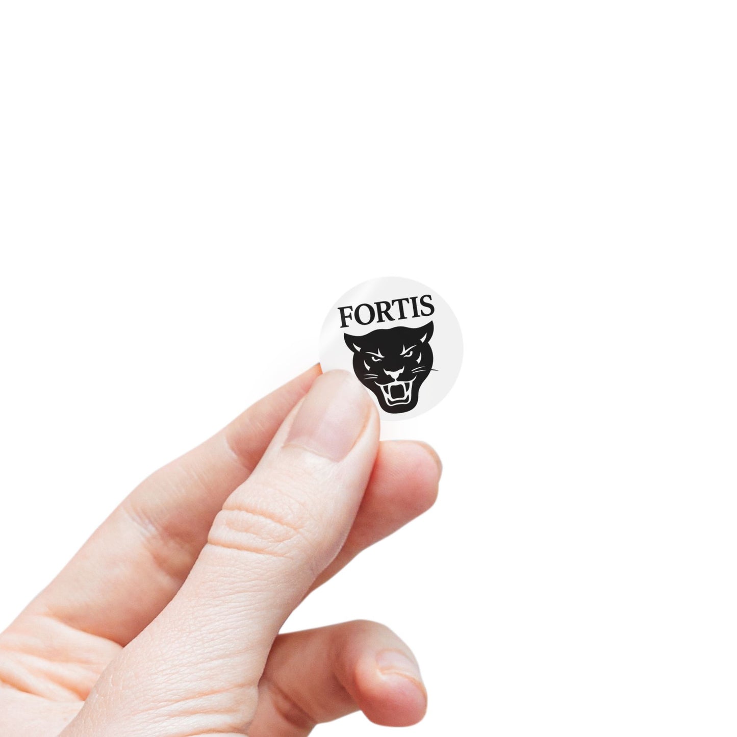 Fortis Panther Round Sticker Rolls – School Logo Label Stickers (Bulk Roll)