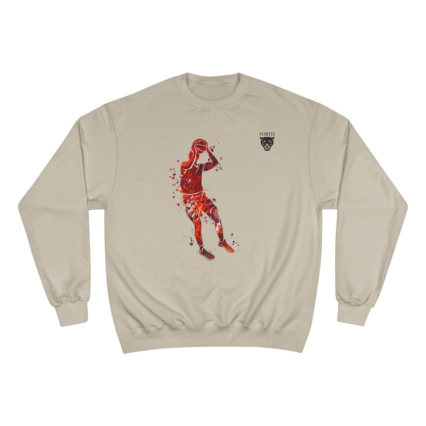 Basketball Champion Sweatshirt — Red Silhouette Shooter Crewneck