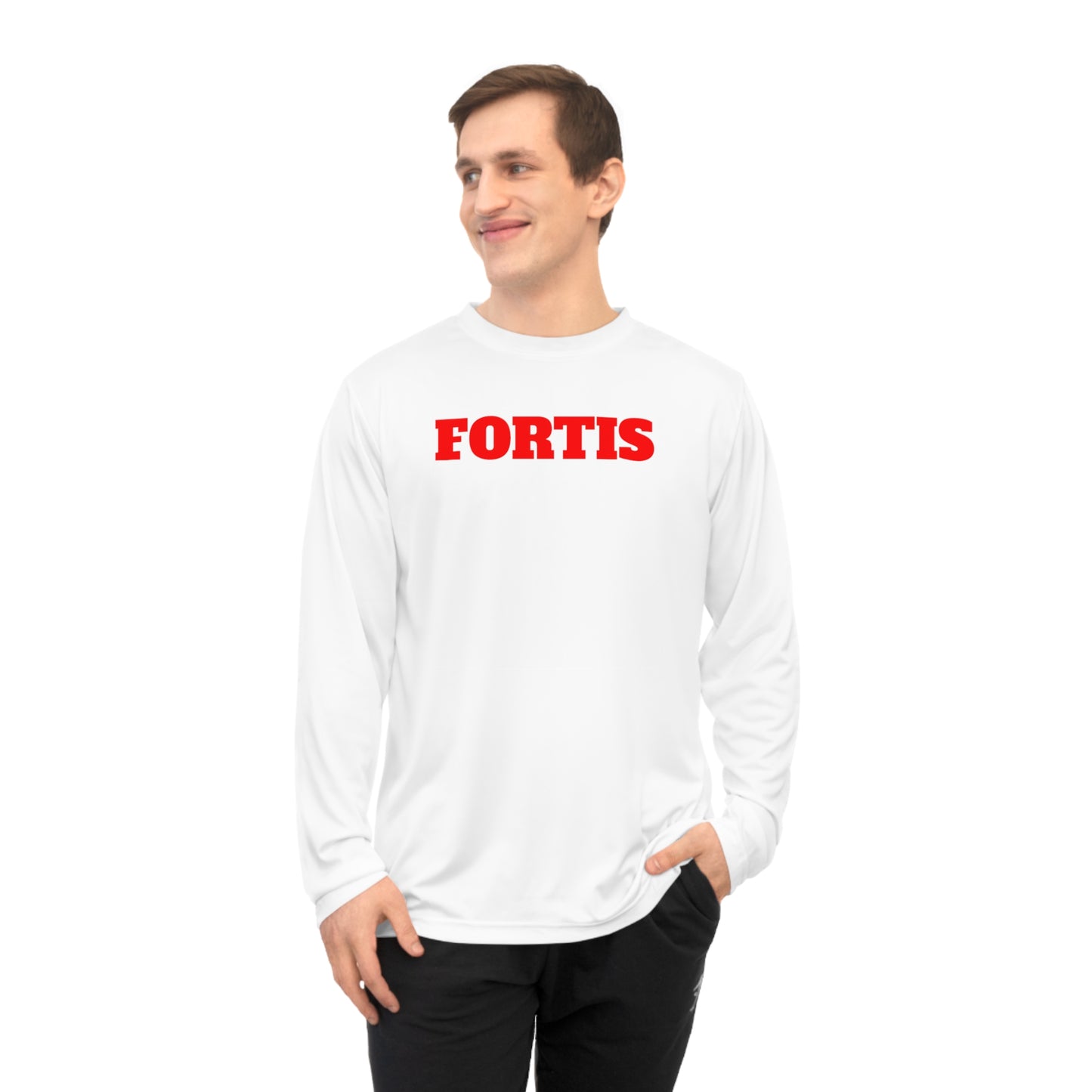 Fortis Performance Long Sleeve Shirt — Bold Red Collegiate Athletic Tee