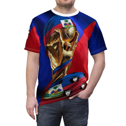 Haiti World Cup Trophy Soccer Tee — Haitian Flag Football Shirt