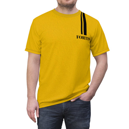 Fortis Stripe Tee — Yellow Athletic Cut & Sew T‑Shirt
