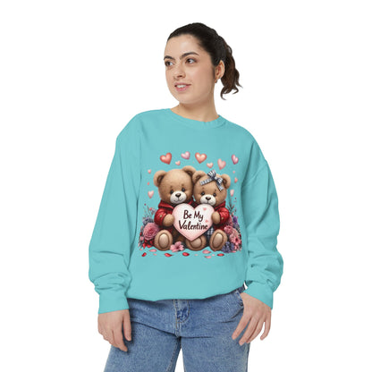 Valentine Teddy Sweatshirt — "Be My Valentine" Cute Couple Bears Design
