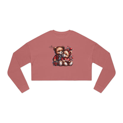 Valentine Teddy Bear Cropped Sweatshirt