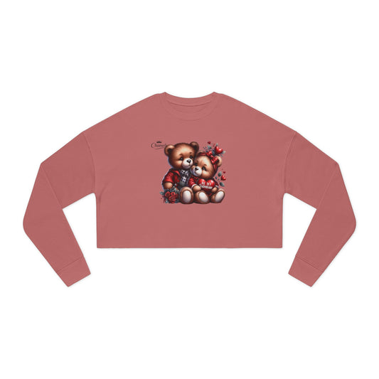 Valentine Teddy Bear Cropped Sweatshirt