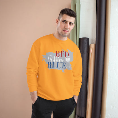 Red White & Wine Sweatshirt — Bed Wine Blue Graphic Crewneck
