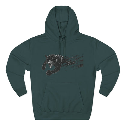 Panther Motion Hoodie — Leaping Black Panther Graphic Pullover