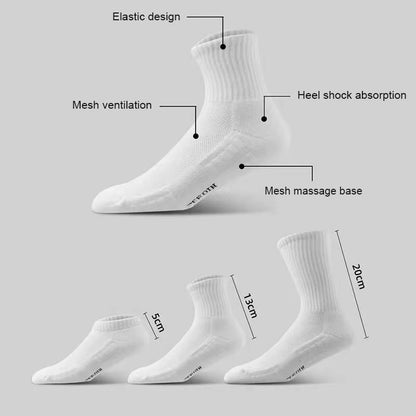 1Pairs Socks Men'S Cotton Deodorant Winter Towel Bottom with Velvet Mid-Tube White Stockings Thickened Sports Basketball Socks