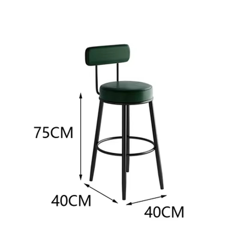 Modern Metal Bar Stools Luxury Black Leather Dining Room Chairs High-Quality Barstools Home Decoration Furniture for Living Room