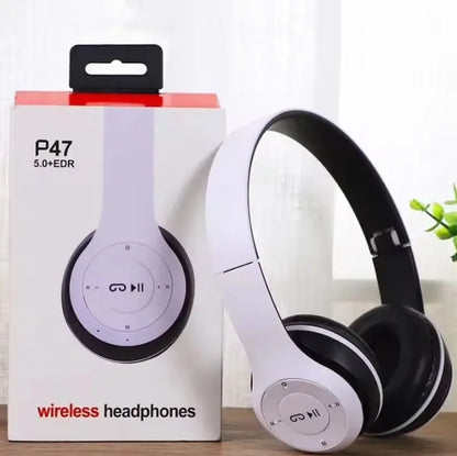 P47 Wireless Bluetooth Headphone with Microphone Foldable Headsets Bass Hifi Sound Music Stereo Earphone for Smartphones TV Game