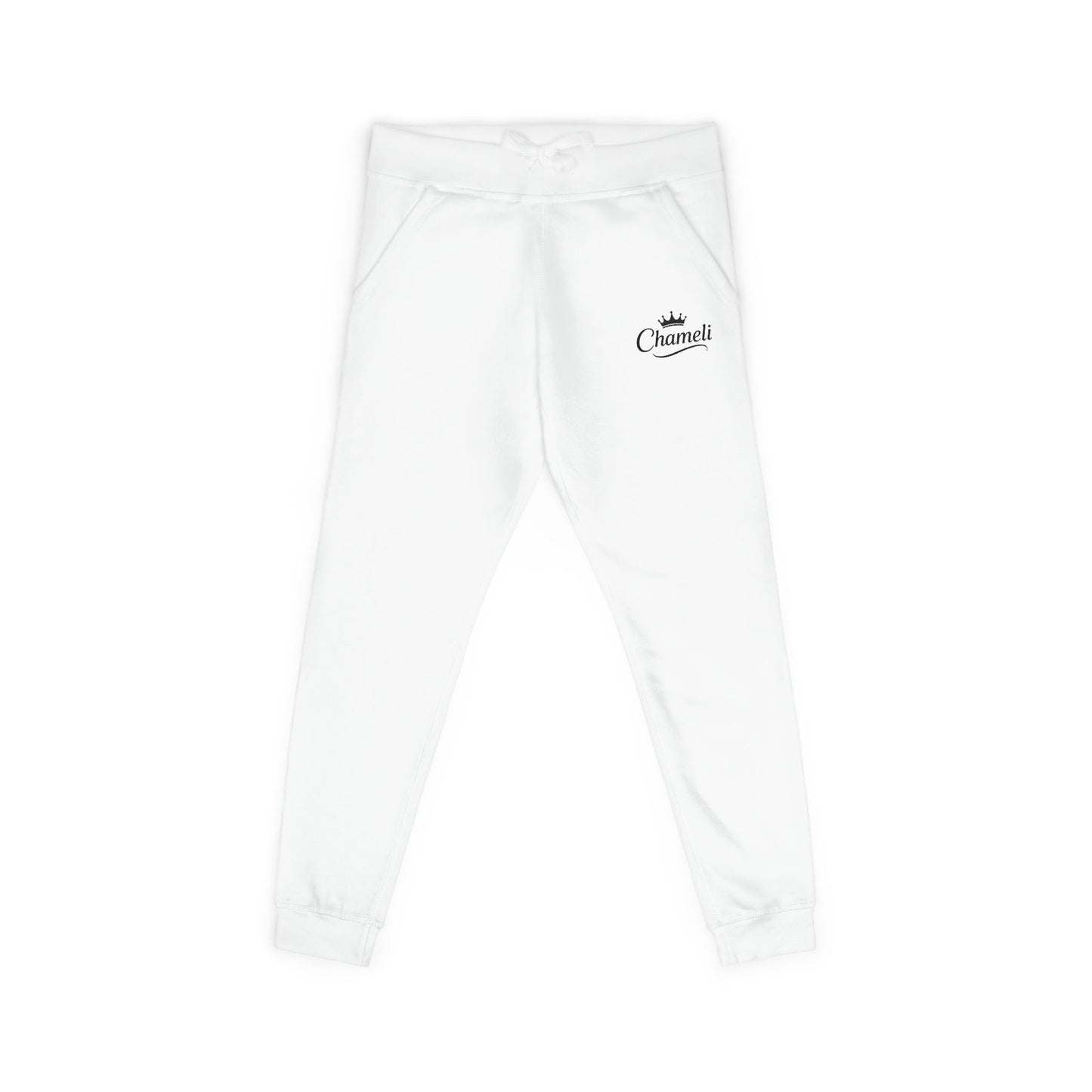 Embroidered 'Channel' Fleece Sweatpants — Cozy Casual Joggers