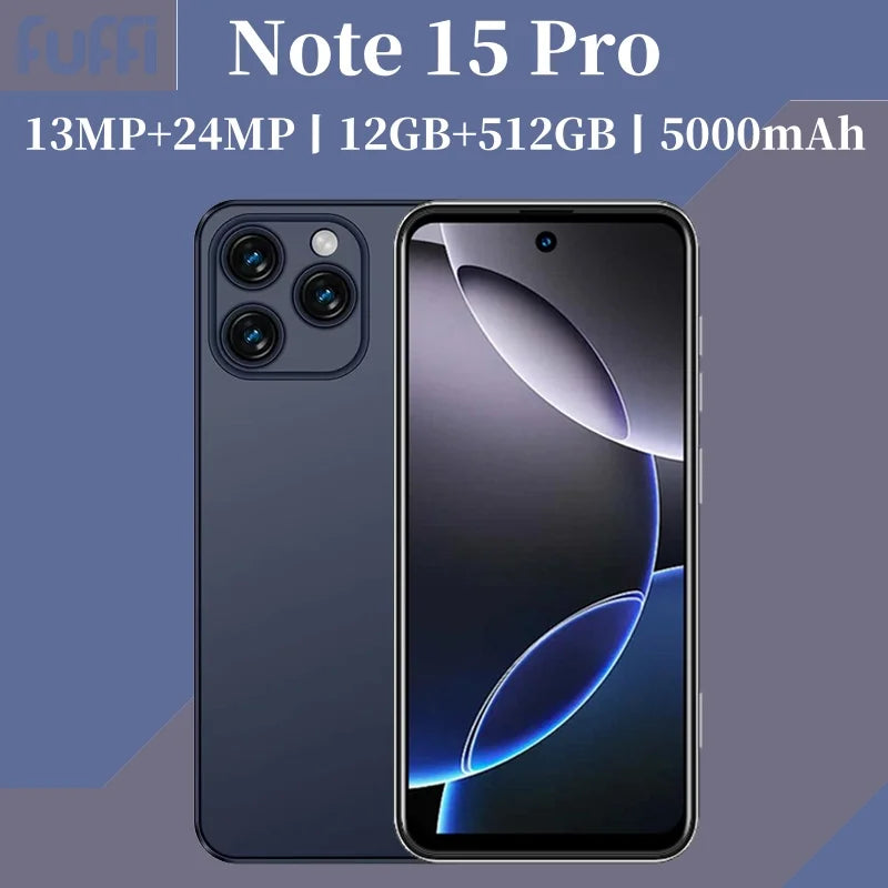 Smartphone Android Note 15 Pro 5G Phone,6000Mah,12Gb RAM 256G 512G 1TB Rom,6.8Inch,1920X1080Hd,24+48Mp,Mtk10 Core Global Vision